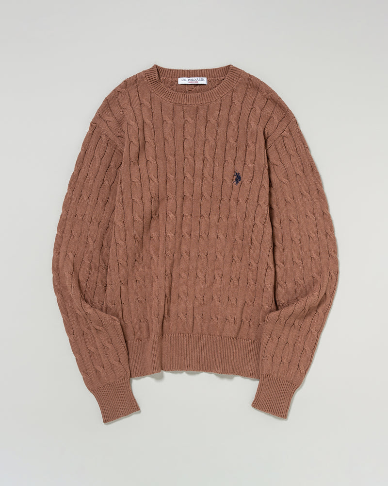 cable knit　ケーブルニット　ダブルホースマン刺繍　PLM53423