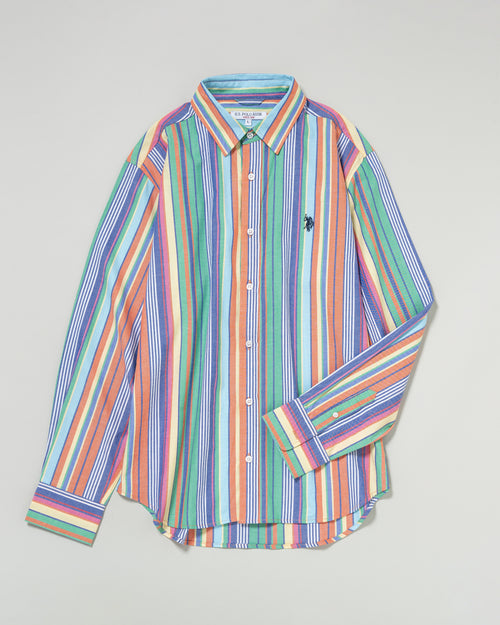 Regular collar multi shirt　レギュラーカラーマルチ長袖シャツ　ダブルホースマン刺繍　PLM53710