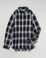 Regular collar check shirt　レギュラーカラーチェック長袖シャツ　ダブルホースマン刺繍　PLM53715