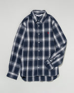 Regular collar check shirt　レギュラーカラーチェック長袖シャツ　ダブルホースマン刺繍　PLM53715