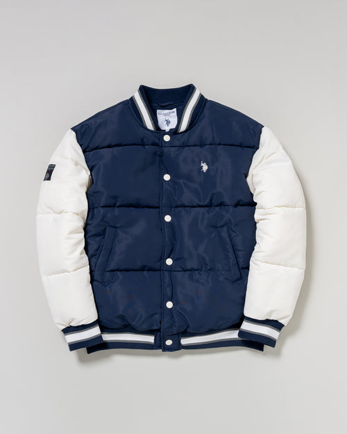 【予約販売】varsity padded jacket　バーシティー中綿ジャケット　ダブルホースマン刺繍　PLM53801