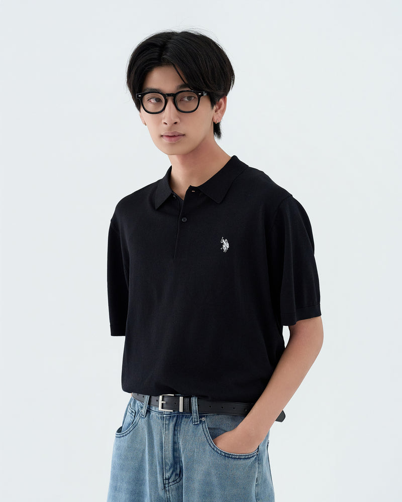 Cool-to-the-touch knit polo shirt 接触冷感ニットポロ ダブル