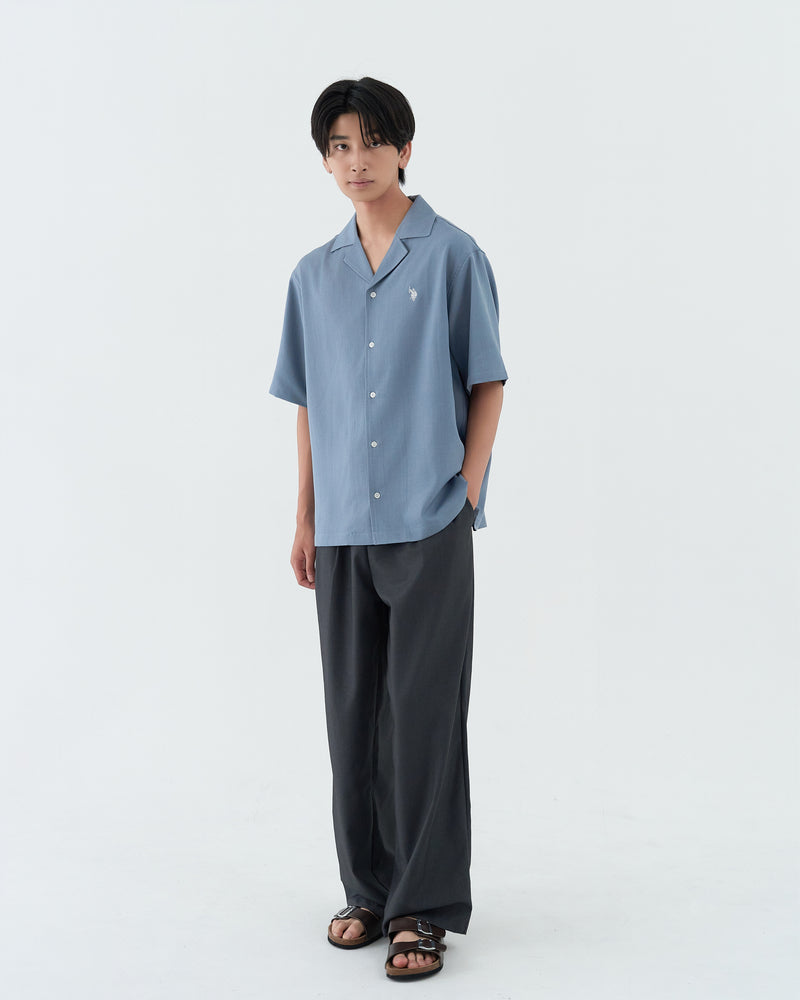 Open-collar short-sleeved shirt オープンカラー半袖シャツ ダブル