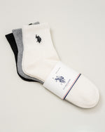 3pairs Socks　ソックス　ダブルホースマン刺繍　PLCM930-01