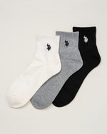 3pairs Socks　ソックス　ダブルホースマン刺繍　PLCM930-01