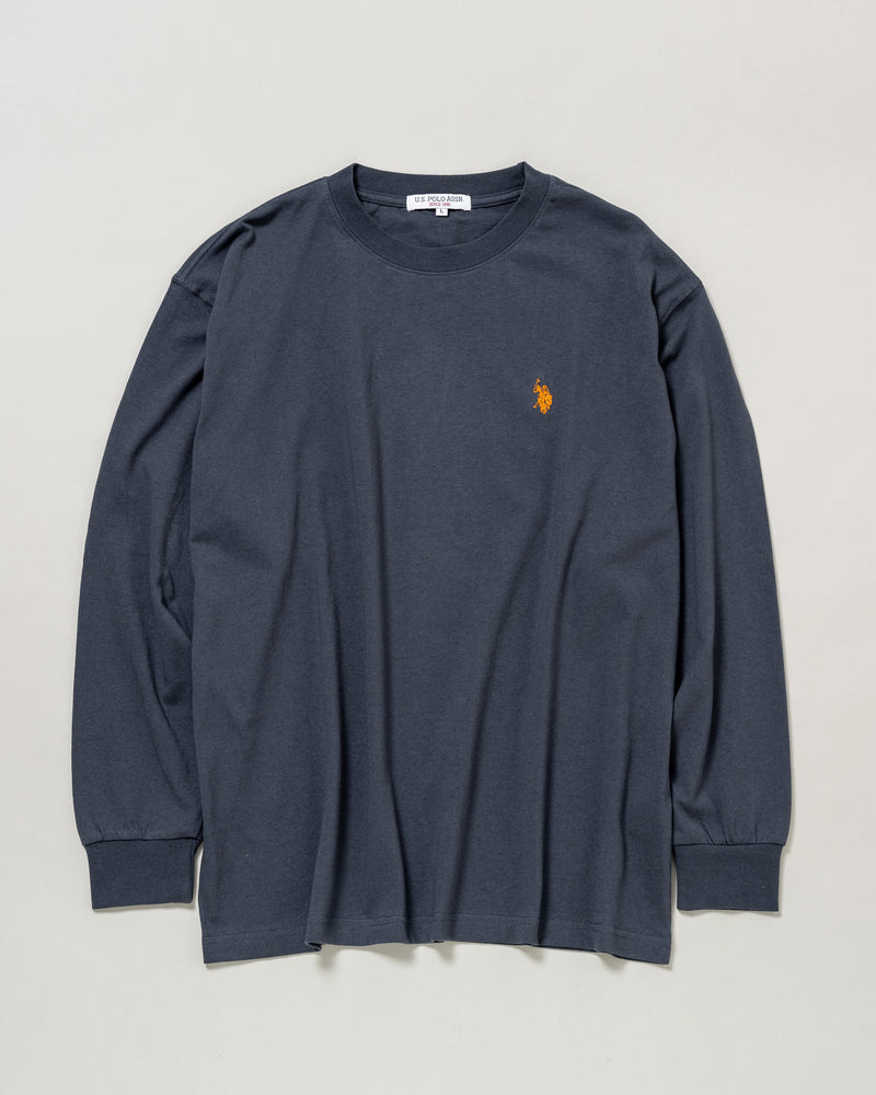 Long T-Shirt　ロングTシャツ　ダブルホースマン刺繍　PLM43200