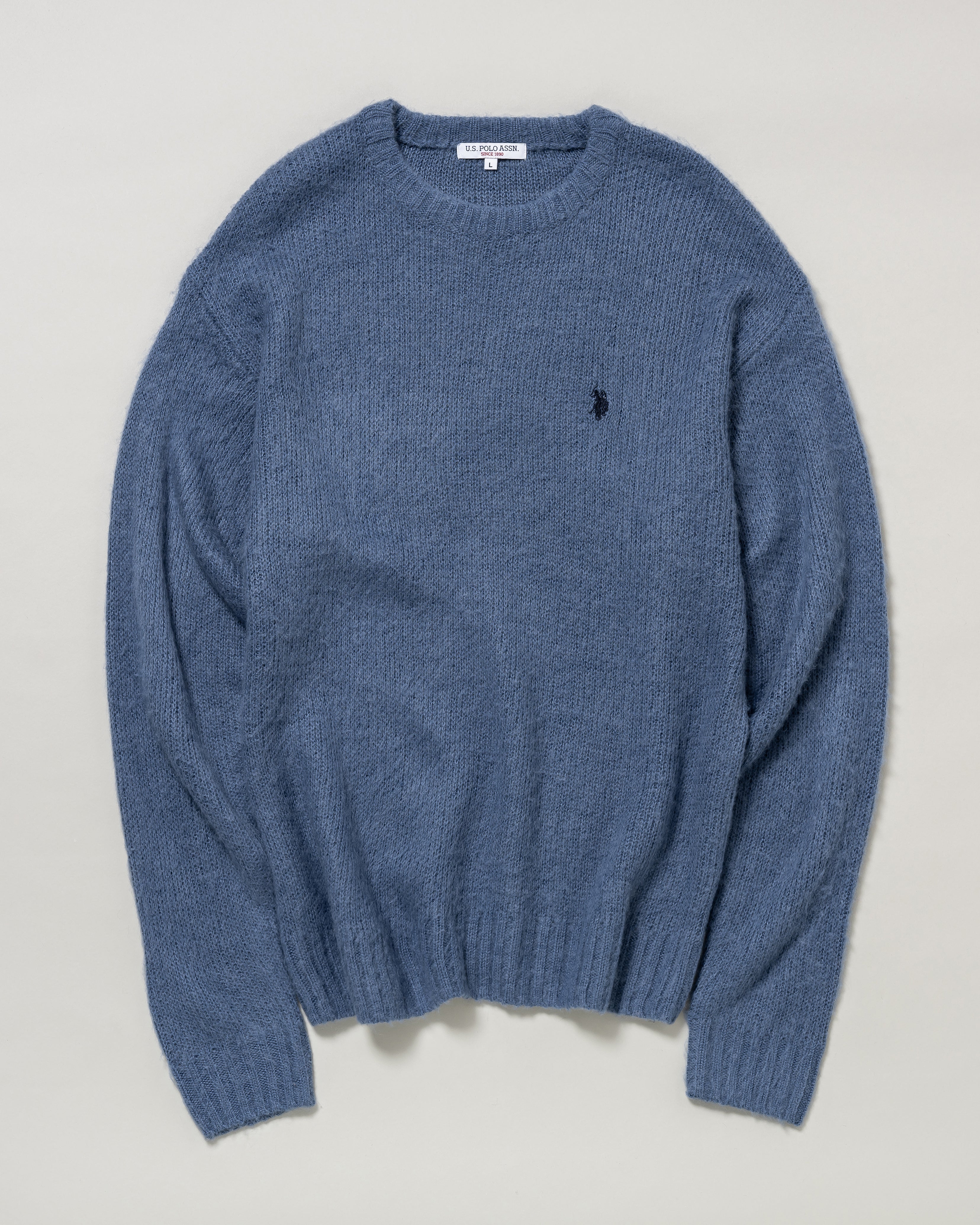 Shaggy Crew Knit シャギークルーニット ダブルホースマン刺繍 