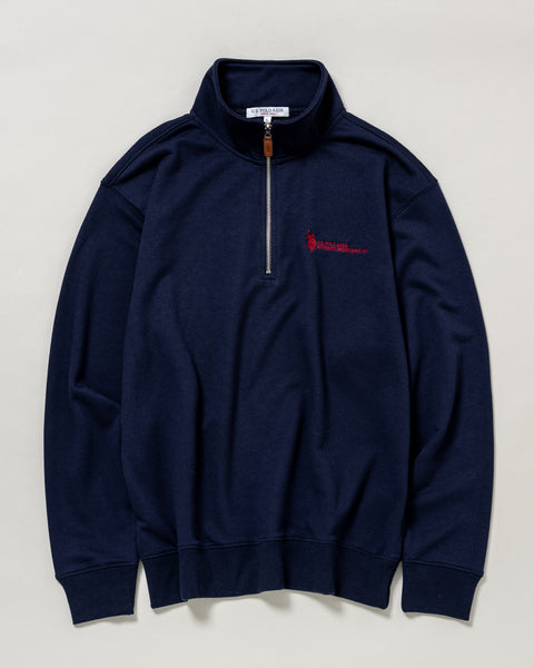 Half Zip Sweat ハーフジップスウェット ダブルホースマン刺繍