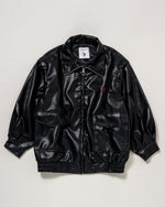 Faux Leather jacket　フェイクレザージャケット　 ダブルホースマン刺繍　PLL43818