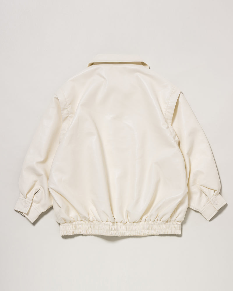 Faux Leather jacket　フェイクレザージャケット　 ダブルホースマン刺繍　PLL43818