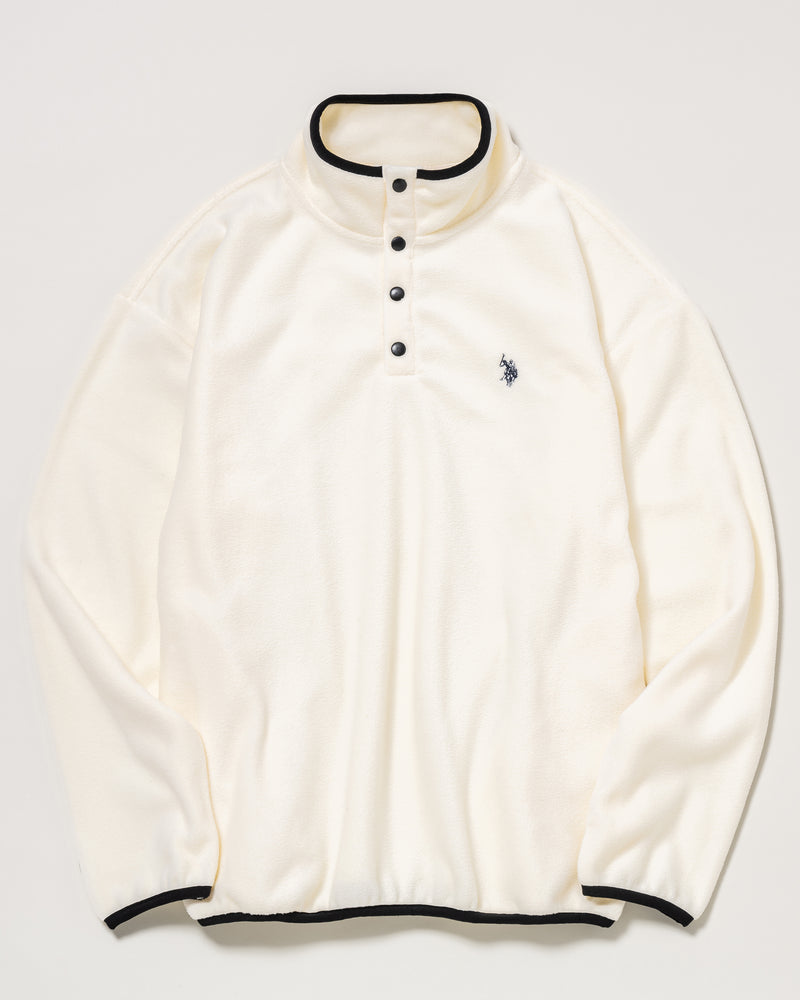 Fleece anorak pullover　リースアノラックプルオーバー　ダブルホースマン刺繍　PLM43838DQ
