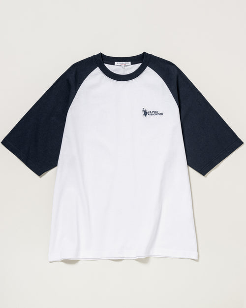 Raglan Short Sleeve T-shirt　ラグランオーバーサイズTシャツ　ダブルホースマン刺繍　PLM42215