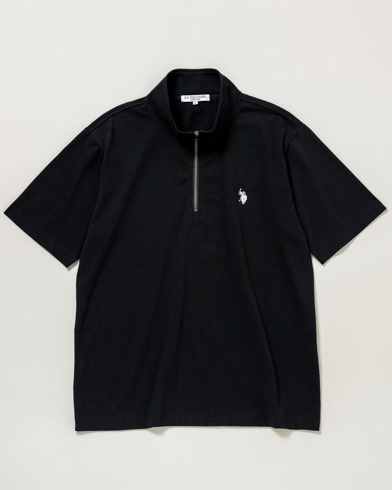 Half Zip T-shirt　ハーフジップ半袖Tシャツ　 ダブルホースマン刺繍　PLM42115