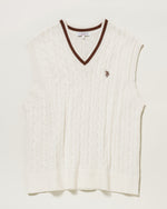【予約販売】Cable Knit Vest　ケーブル編みベスト　 ダブルホースマン刺繍　PLM41407