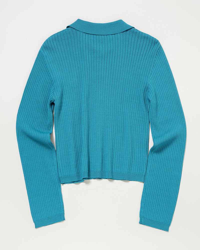 Polo knit cardigan　ポロニットカーディガン　ダブルホースマン刺繍　PLL51417