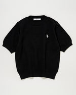 knit pullover　半袖ニットプルオーバー　ダブルホースマン刺繍　PLL51405