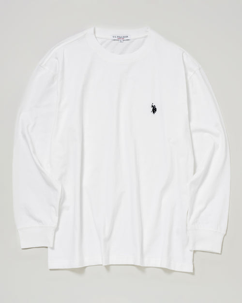 long sleeve t-shirt　長袖Tシャツ　ダブルホースマン刺繍　PLM51200