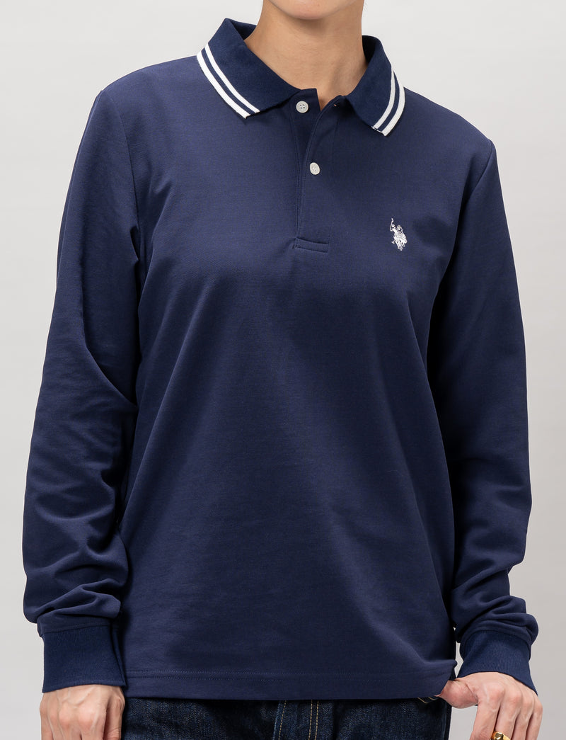long sleeve Polo Shirt 長袖ポロシャツ ダブルホースマン刺繍