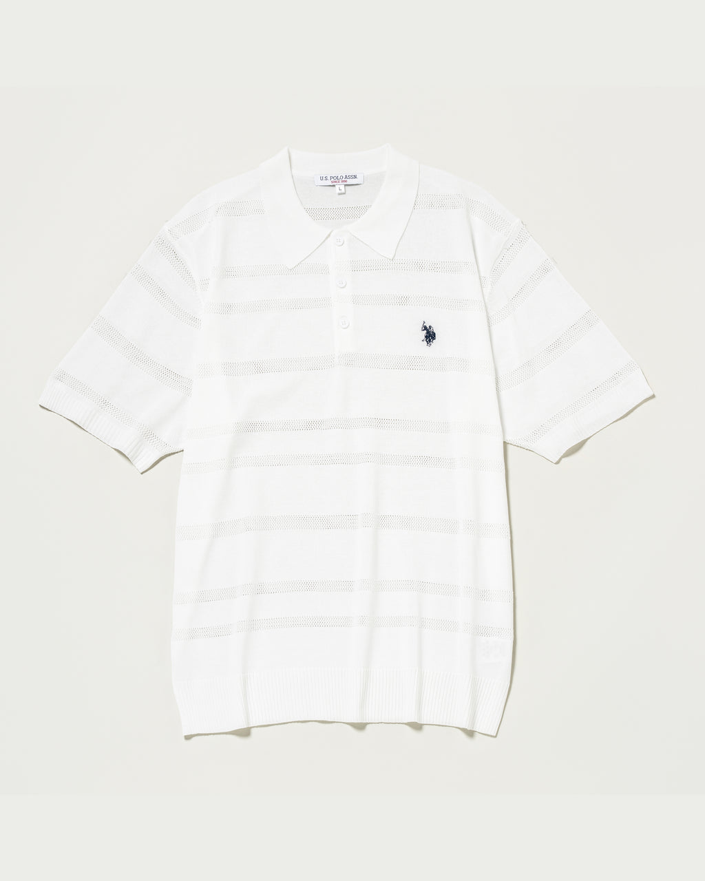 Mesh border knit polo shirt メッシュボーダーニットポロシャツ