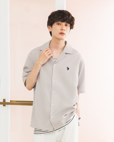 Open-collar short-sleeved shirt オープンカラー半袖シャツ ダブル