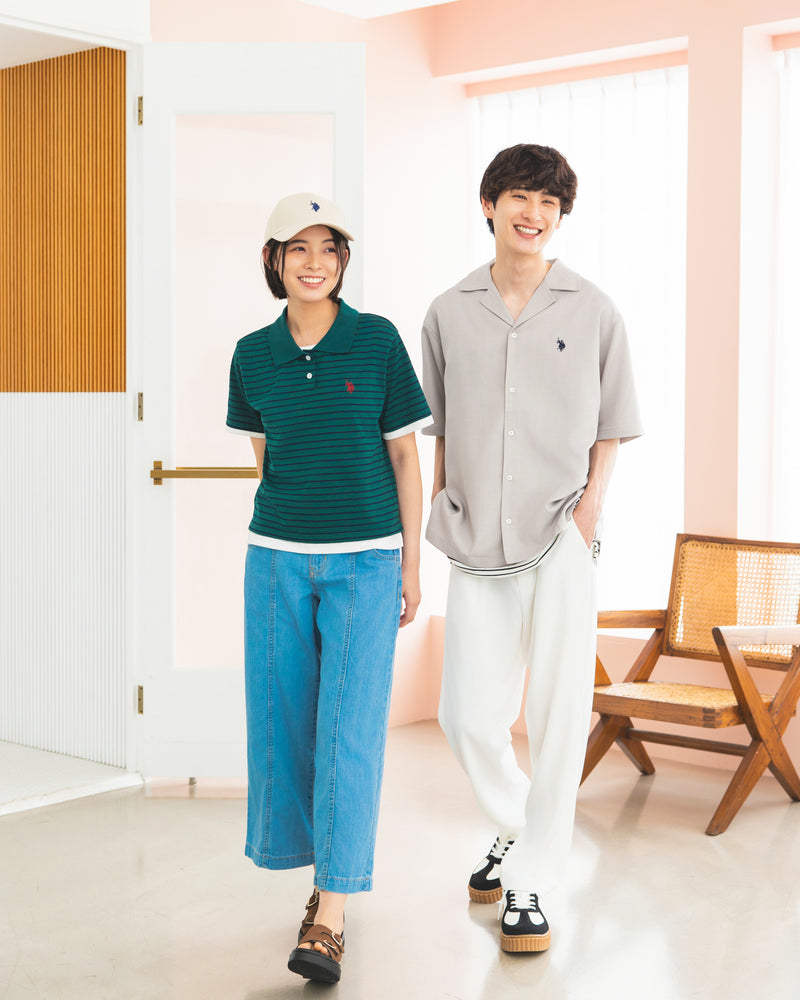 Open-collar short-sleeved shirt オープンカラー半袖シャツ ダブル