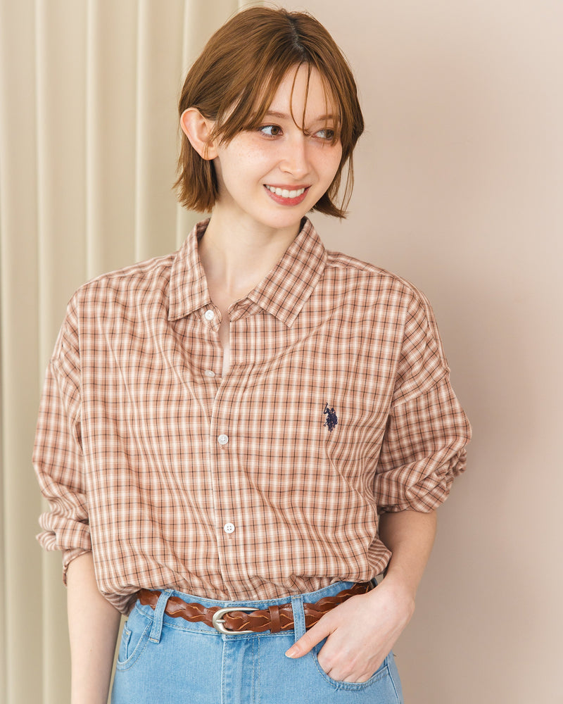 Regular collar long sleeve shirt レギュラーカラー長袖シャツ ダブル
