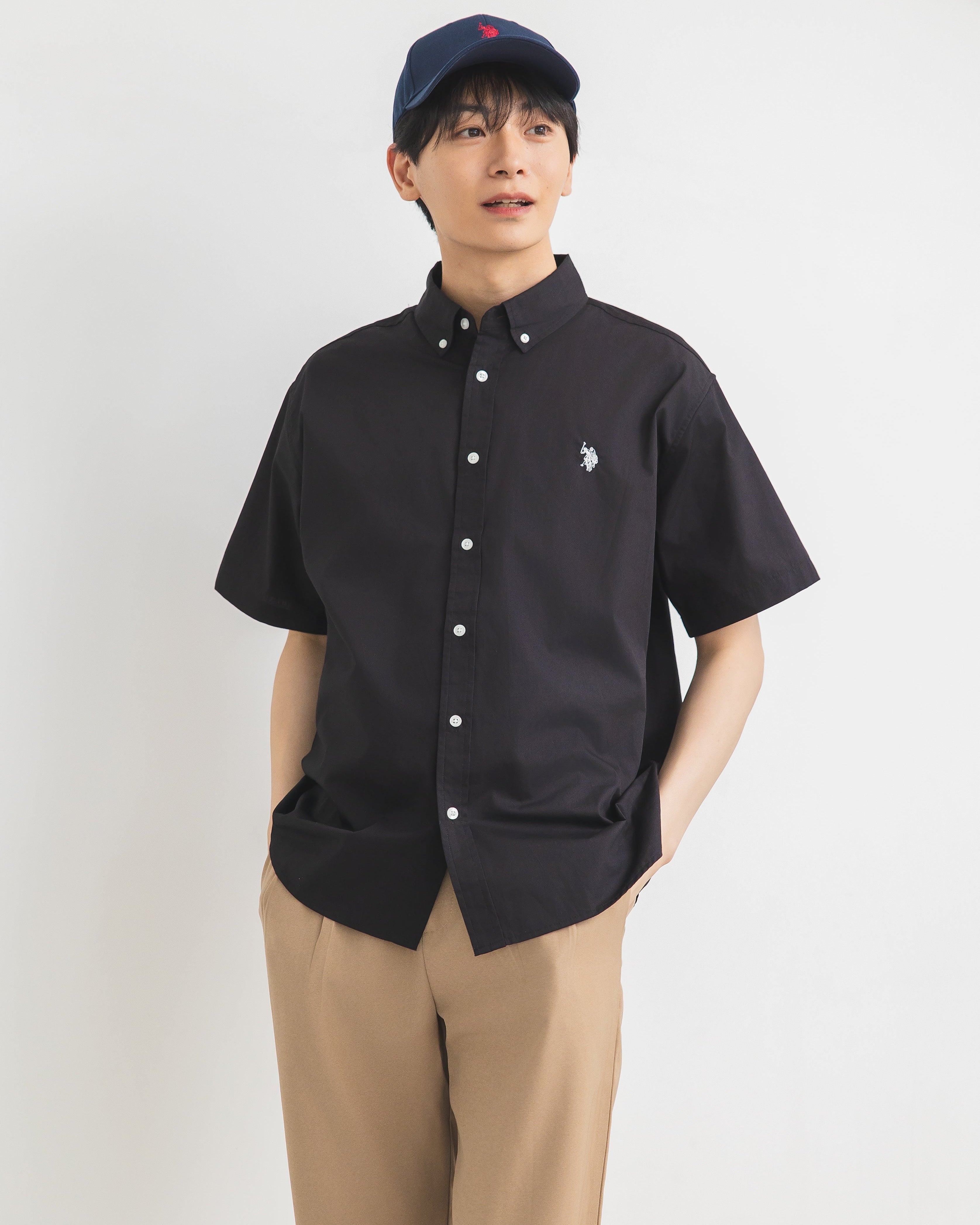Broad collar short sleeve shirt ブロードカラー半袖シャツ ダブル