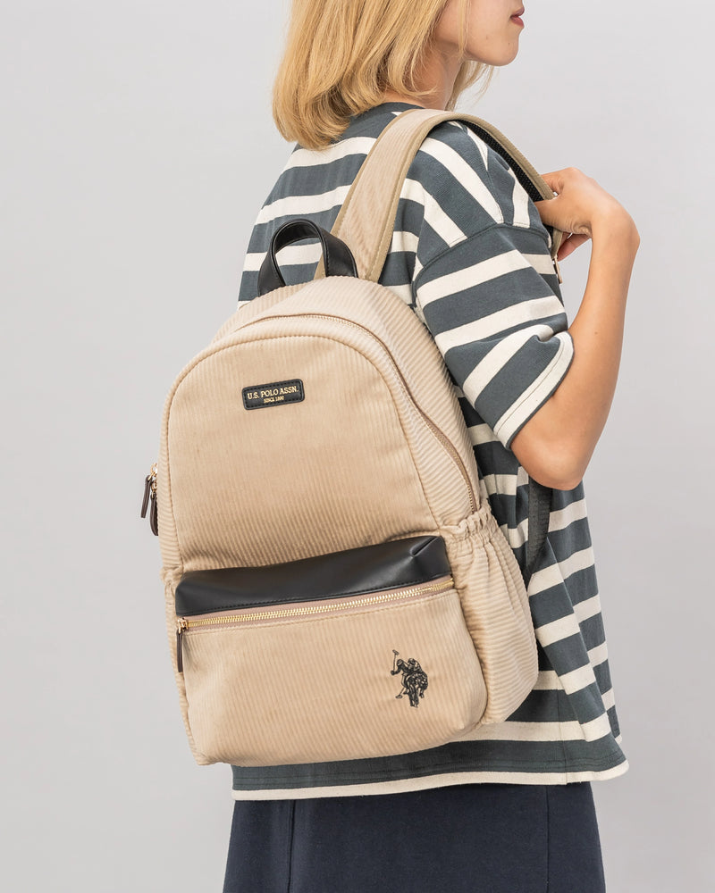 U.S. POLO ASSN. コーデュロイ リュック レディース　ホワイト U.S. POLO ASSN. コーデュロイ リュック レディース ホワイト U.S.